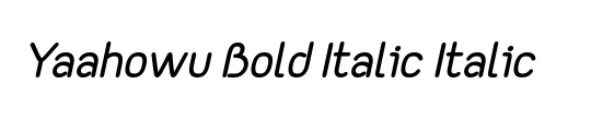 Yaahowu Bold Italic