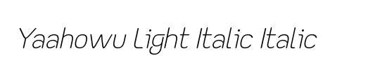 Yaahowu Light Italic