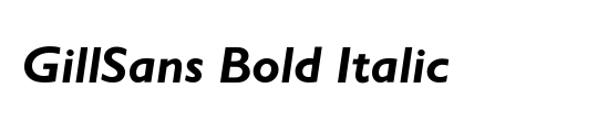 GillSans Bold Italic