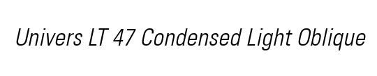 Univers Lt Condensed Light