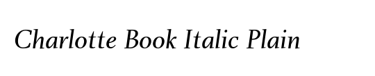 Charlotte Book Italic