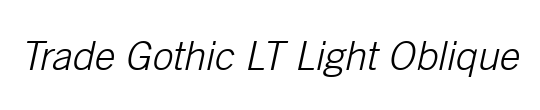 TradeGothic LT Light