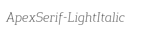 Apex Serif Light Italic