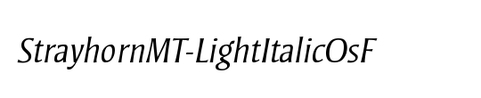 StrayhornMT-LightItalicOsF