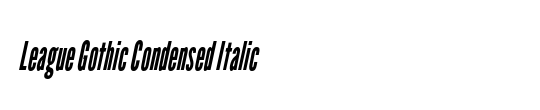 League Gothic Condensed Italic