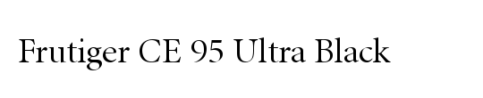 Frutiger CE 95 Ultra Black