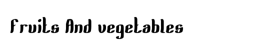 Fruits And vegetables