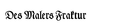 Des Malers Fraktur