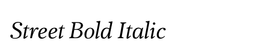 Street Bold Italic