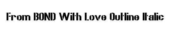 From BOND With Love Outline Italic