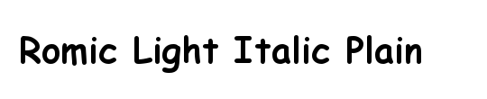 Romic Light Italic